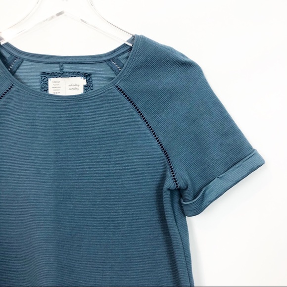 Saturday Sunday Ribbed Lace Trim Top XS - Picture 2 of 6